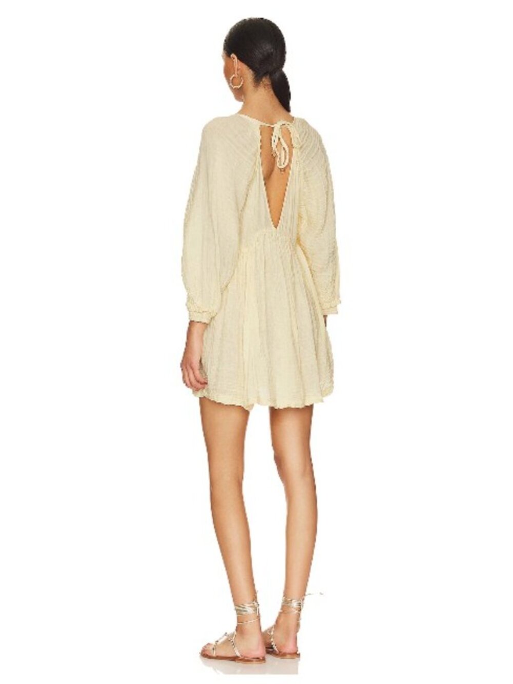 Free People Lemonilla Yellow Adler ¾ Sleeve Tunic Dress sz S - Picture 3 of 11